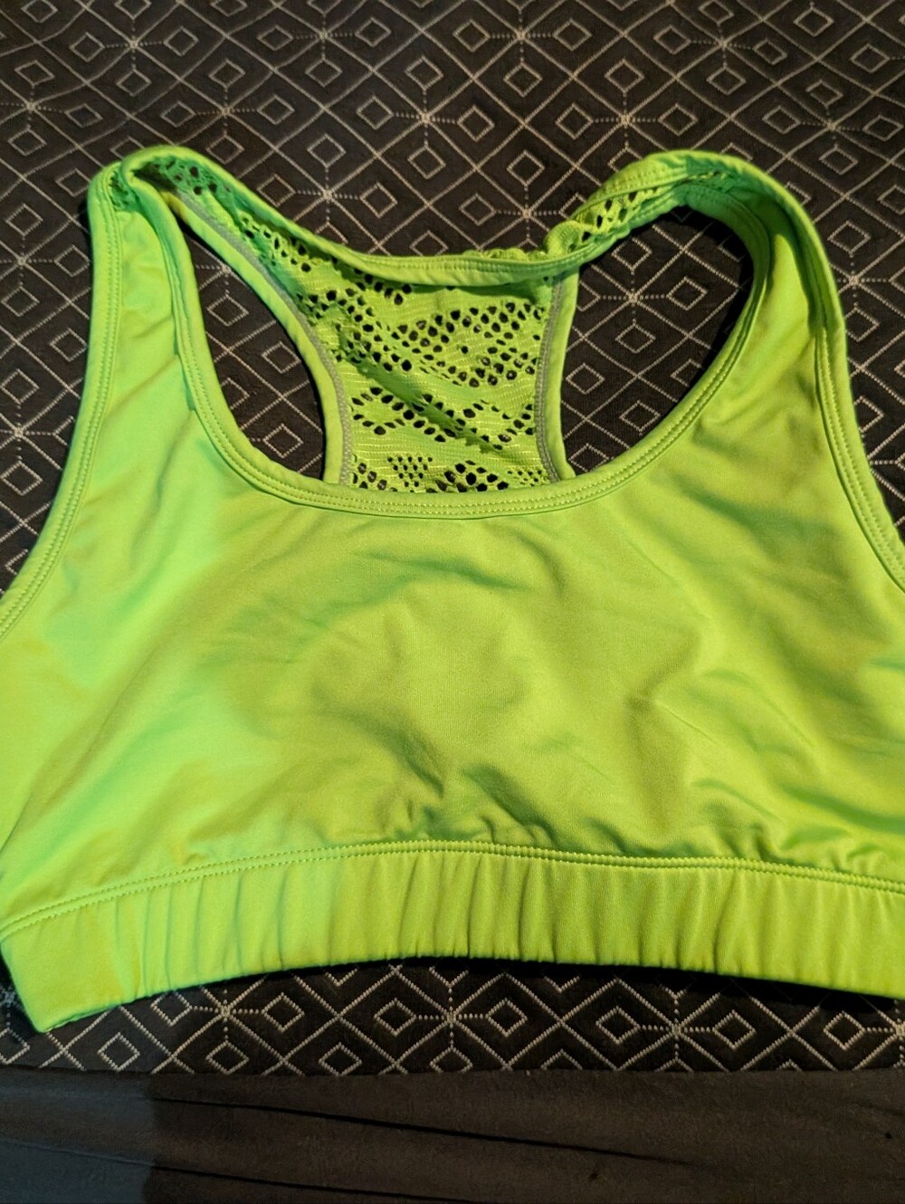 Wireless Racerback Sports Bra in Neon Green